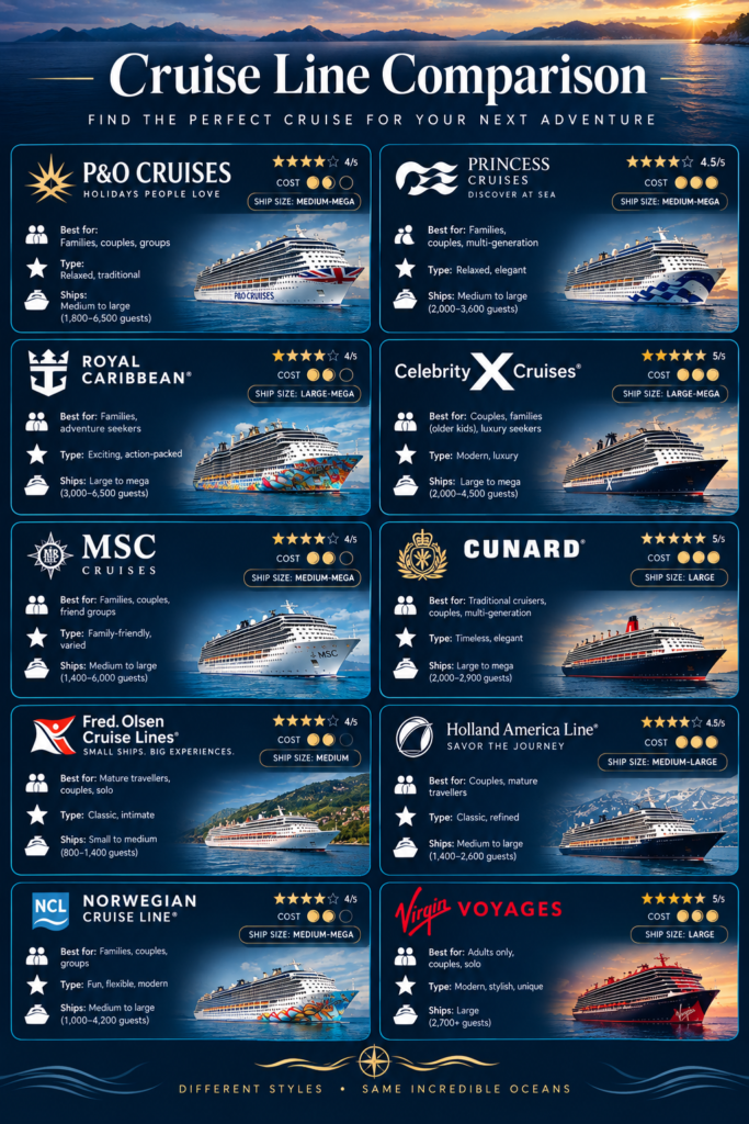 Cruise comparison chart - pick the right cruise line 